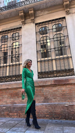 CECILIA verde, vestido largo
