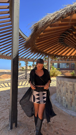 NUKU beige/negro, mini falda reversible