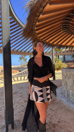 NUKU beige/negro, mini falda reversible