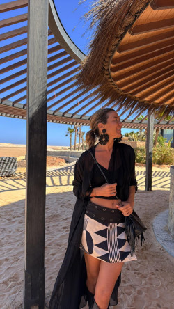 NUKU beige/negro, mini falda reversible