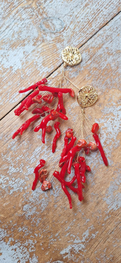 SIRENA coral, pendientes