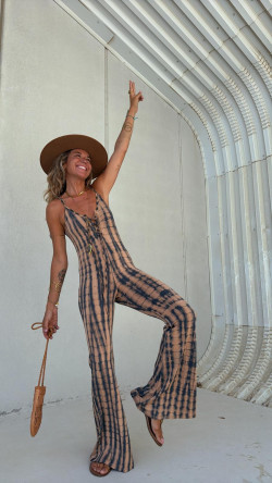 JASMIN camel/plomo tie dye, mono