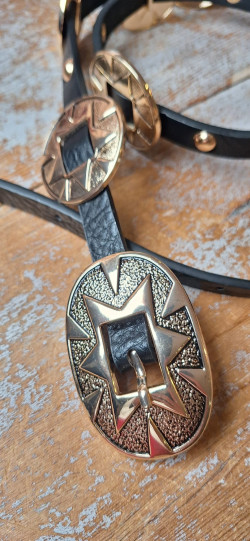 LINON cinturón, negro /dorado