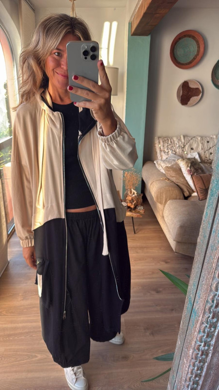 MAGALI beige/negra, sudadera