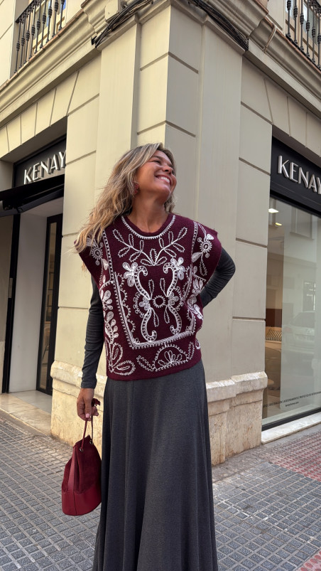 PAYS burdeos, chaleco