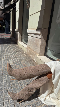 KENSI taupe, bota strass