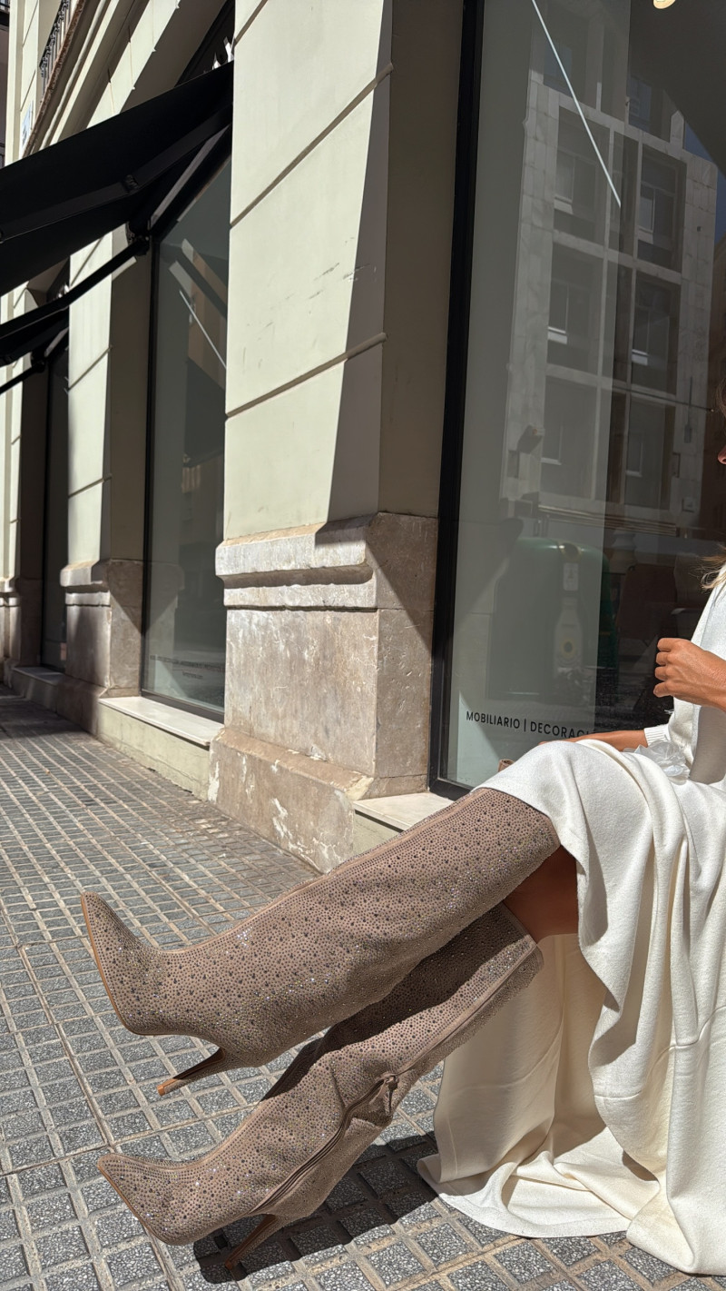 KENSI taupe, bota strass