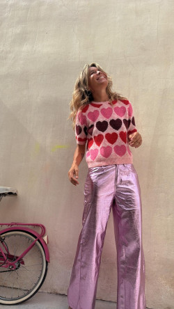 BELE rosa metalizado, pantalon