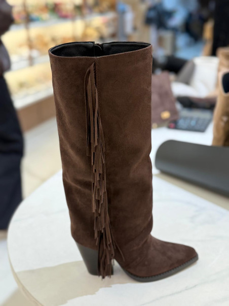 WALS bota flecos, chocolate