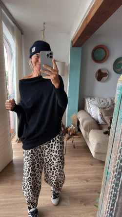 MARTA Negro , Jersey de punto asimétrico