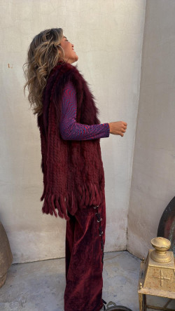 LEONARDO pantalón burdeos