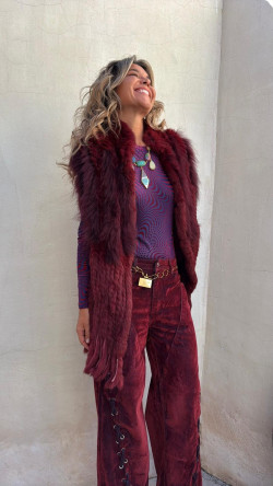 LEONARDO pantalón burdeos