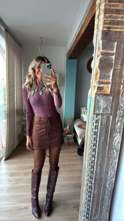 MOCHY minifalda, marrón