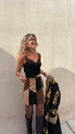 DEBORA top encaje, negro