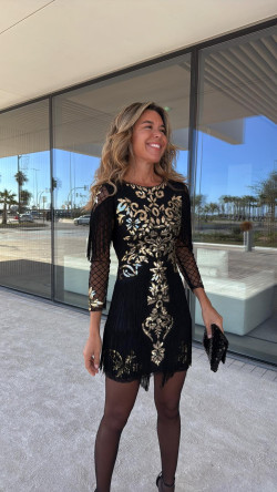 MAYA vestido negro/oro DRES CODE