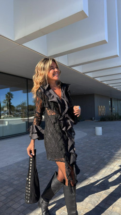 ALEXANDRA vestido encaje, negro