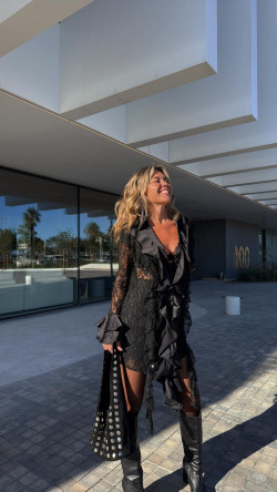 ALEXANDRA vestido encaje, negro