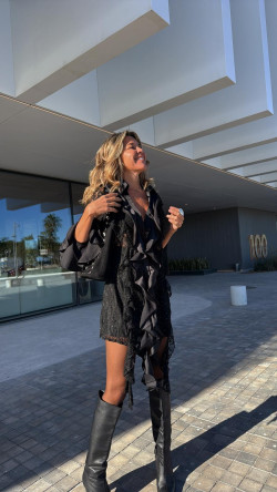 ALEXANDRA vestido encaje, negro