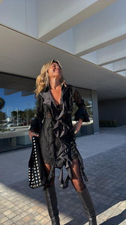 ALEXANDRA vestido encaje, negro