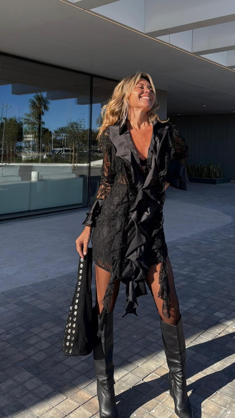 ALEXANDRA vestido encaje, negro