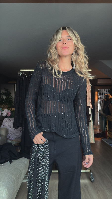 Frizz jersey lentejuelas