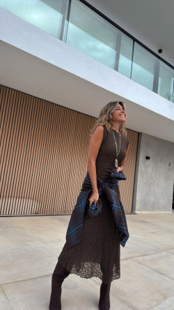 TADEO vestido largo,  chocolate