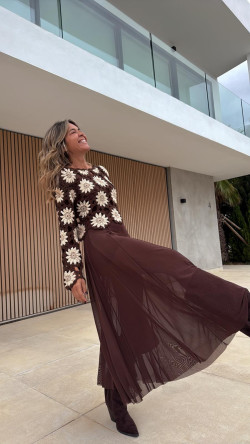 KARY marrón, vestido largo