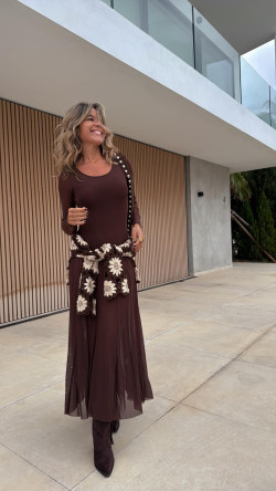 KARY marrón, vestido largo