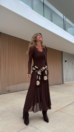 KARY marrón, vestido largo