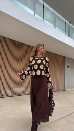 KARY marrón, vestido largo