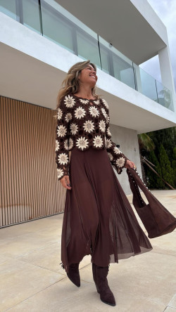 KARY marrón, vestido largo