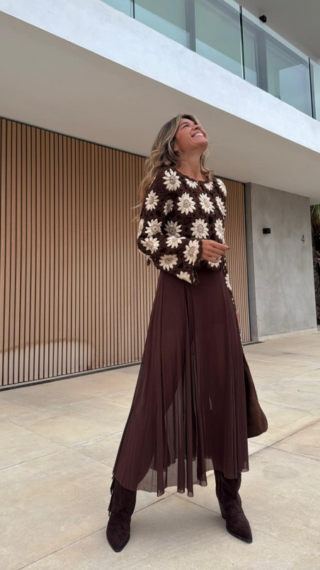 KARY marrón, vestido largo