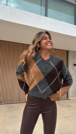 DOMINIK gris/camel, jersey