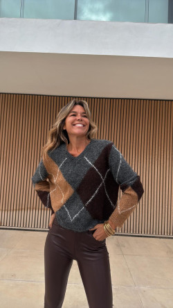 DOMINIK gris/camel, jersey