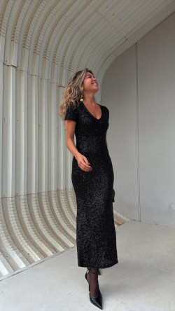 POMESA vestido lentejuelas