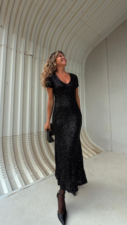 POMESA vestido lentejuelas