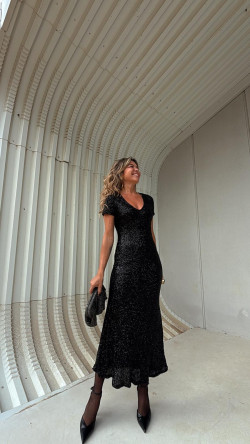 POMESA vestido lentejuelas