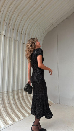 POMESA vestido lentejuelas