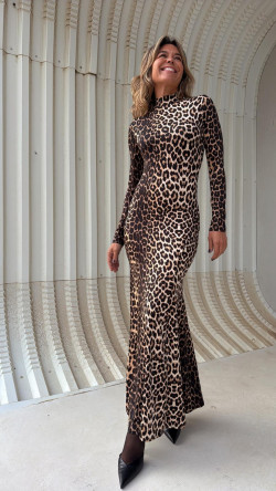 OZ vestido largo, leopardo