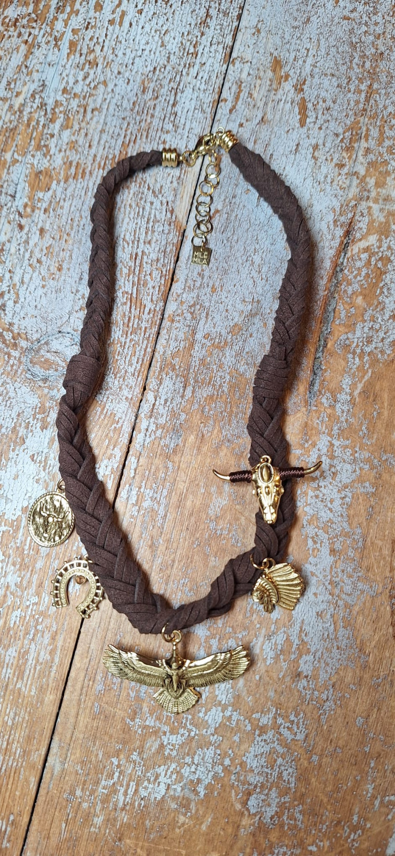 MEME marrón, collar tela