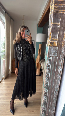 CARLOTA  vestido, negro