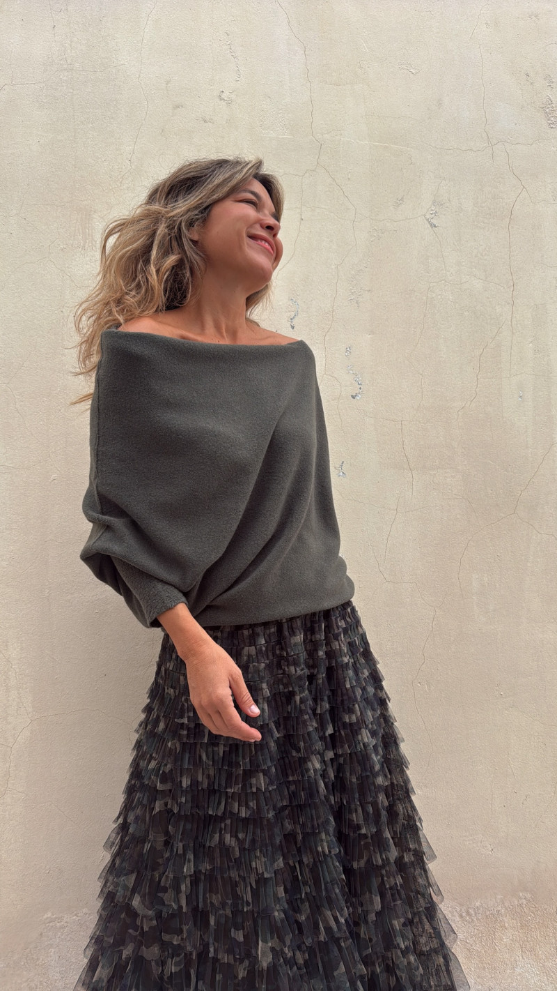 MARTA kaki, jersey asimétrico