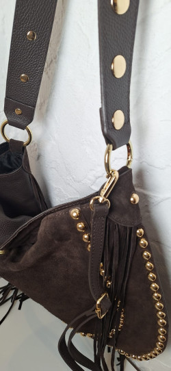 CASTIZO chocolate, bolso piel