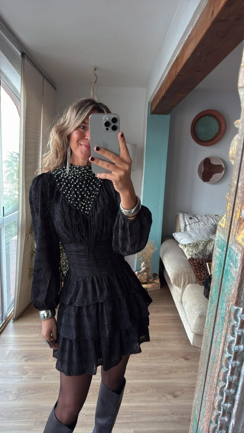 PAZ pañoleta negra/plata