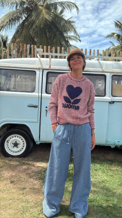 BLEU pantalón rayas