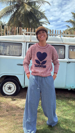 BLEU pantalón rayas