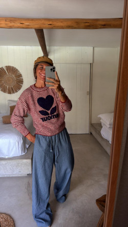 BLEU pantalón rayas