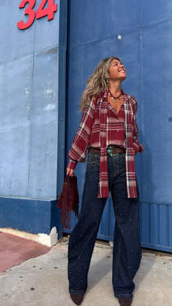 RUFFLE pantalón strass