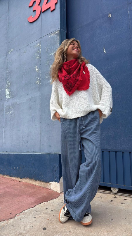 BLEU pantalón rayas