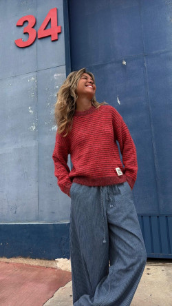 BLEU pantalón rayas